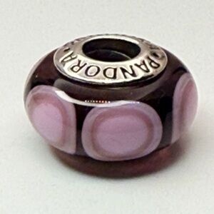 Retired Pandora Purple Stepping Stones Murano Charm 790910